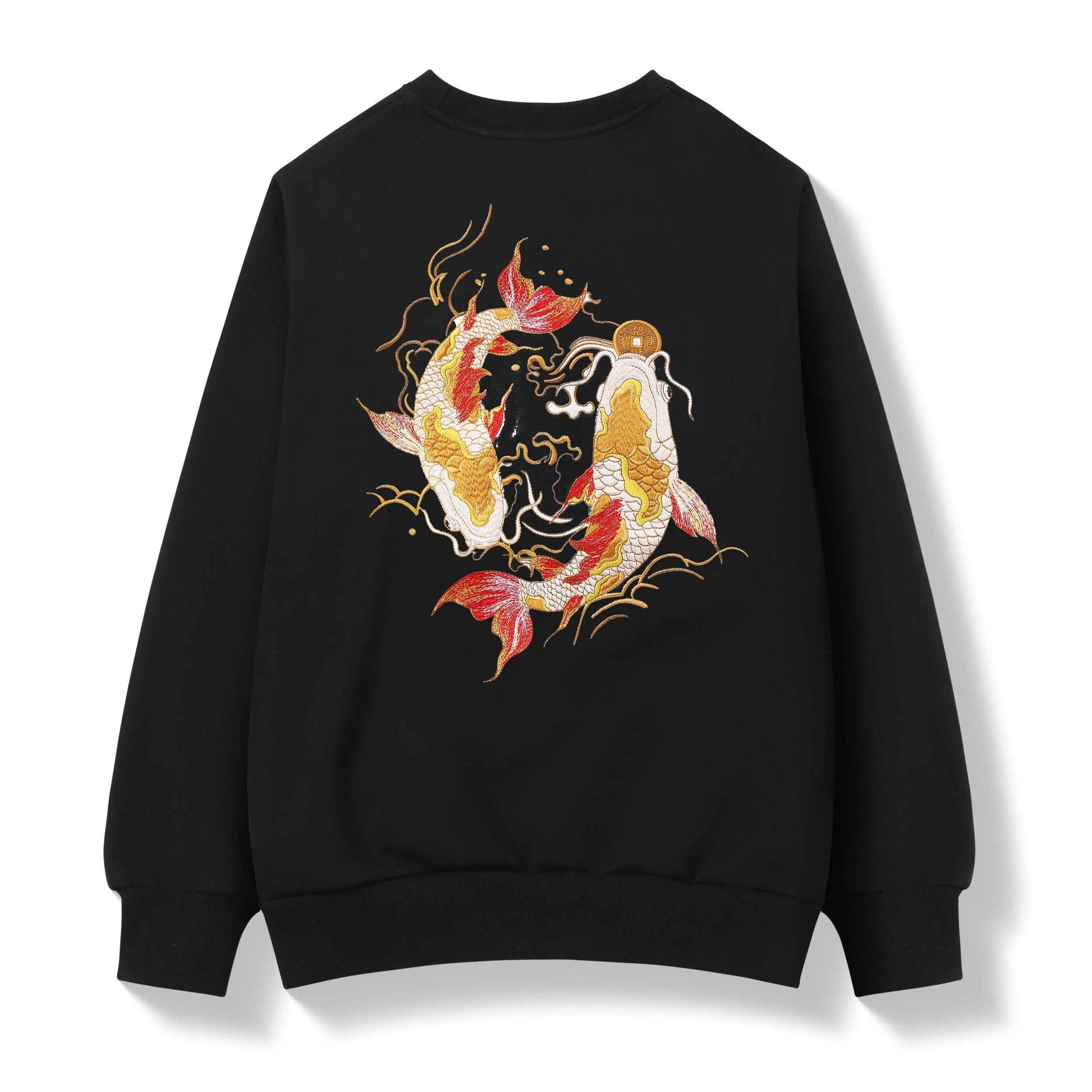 SW9013 Golden Koi Fish Embroidery Sweater