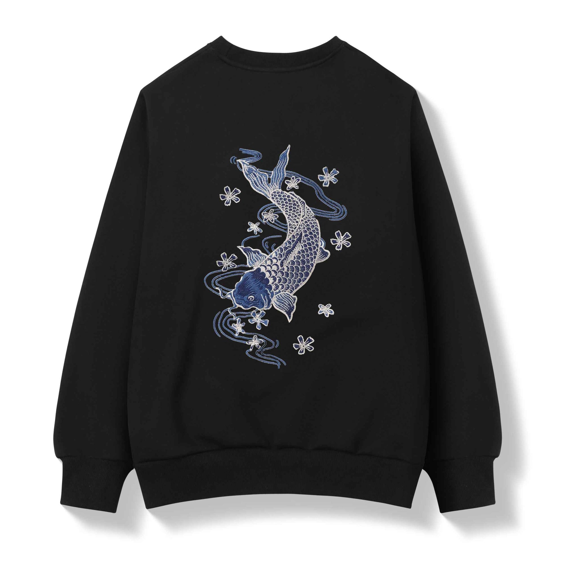 SW9015 Blue Koi Embroidery Sweater