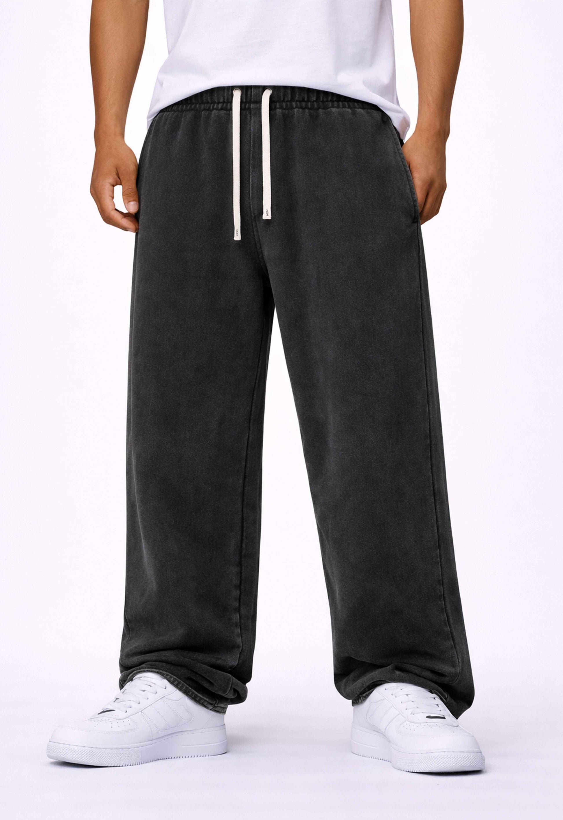 ACID WASH PANEL SWEATPANTS