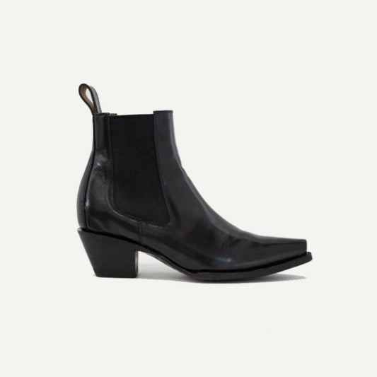 The Sandra Boot in Black Patent Leather - JUSTLUXURY