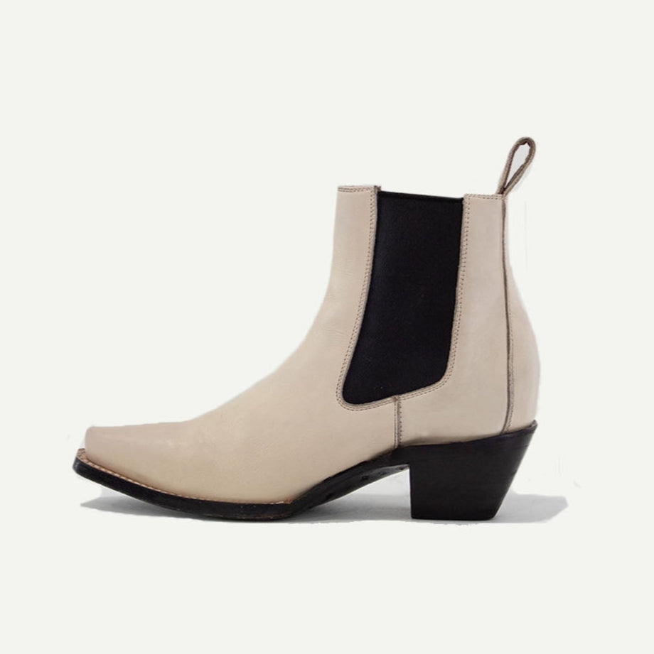 The Sandra Boot in Bone - JUSTLUXURY