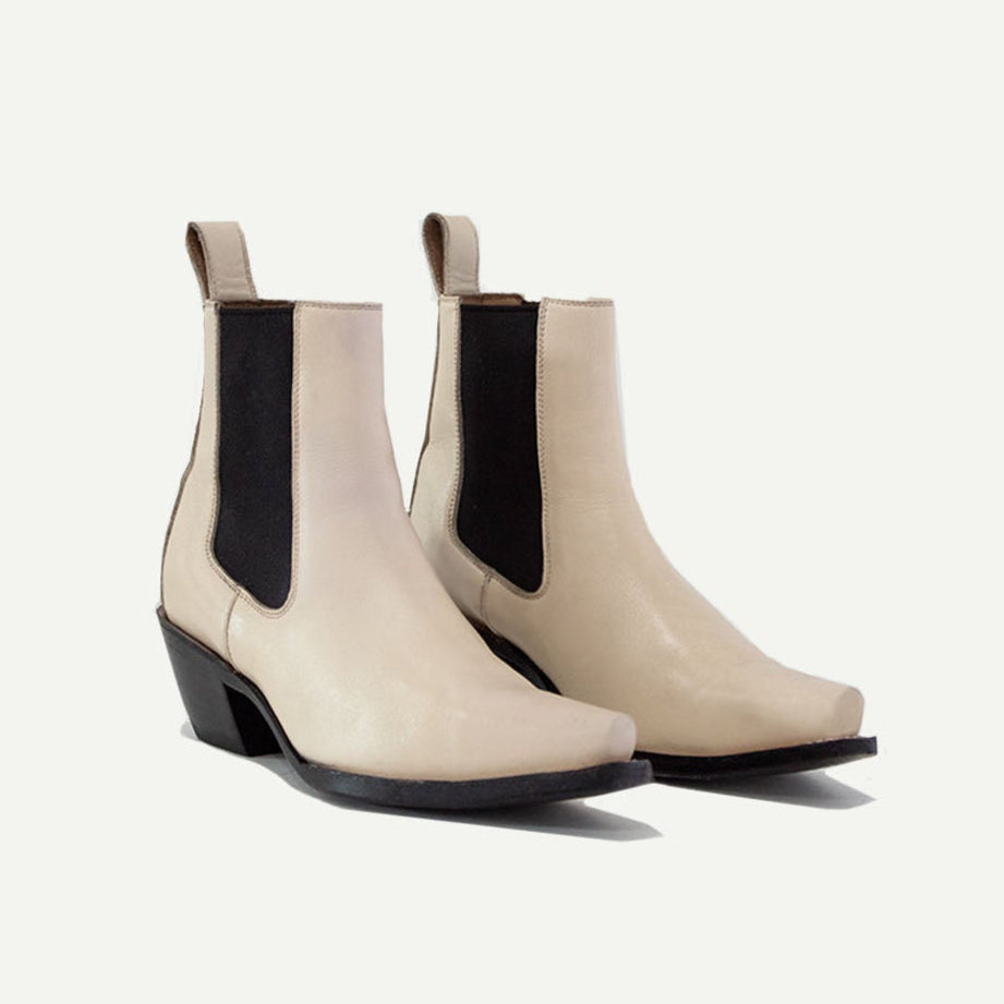 The Sandra Boot in Bone - JUSTLUXURY