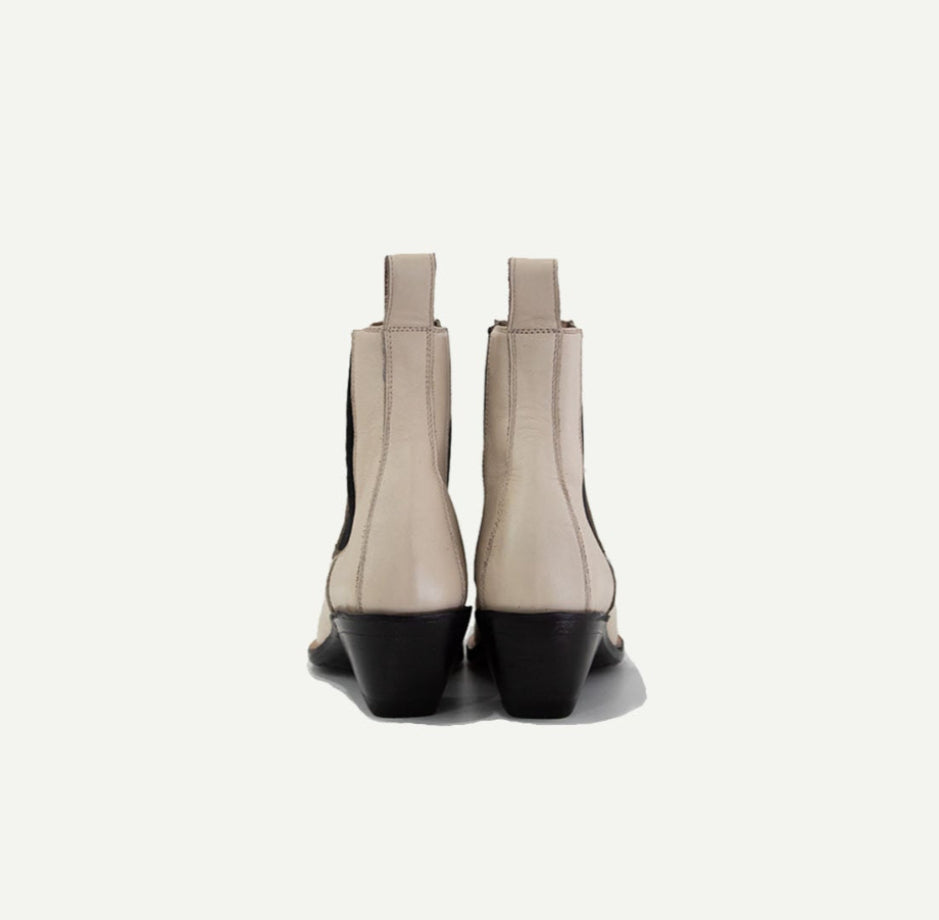 The Sandra Boot in Bone - JUSTLUXURY