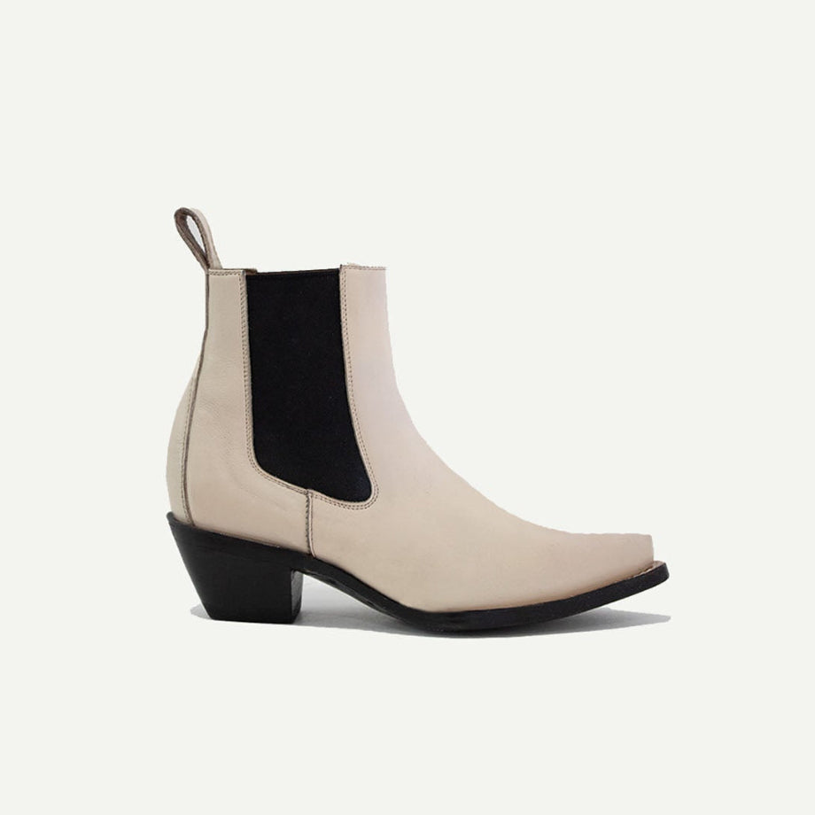 The Sandra Boot in Bone - JUSTLUXURY