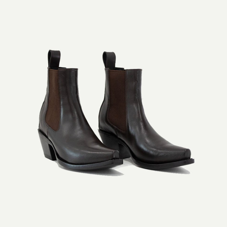 The Sandra Boot in Chocolate Brown - JUSTLUXURY