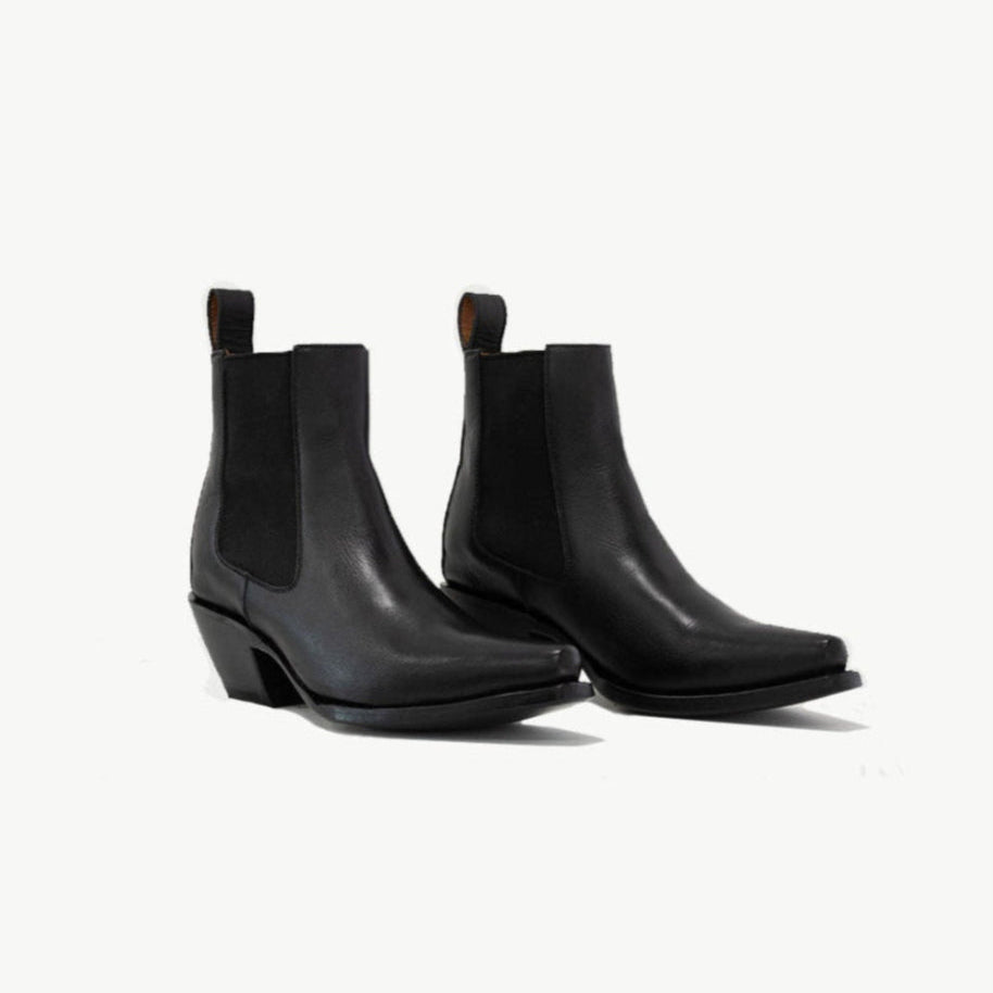 The Sandra Boot in Matte Black - JUSTLUXURY