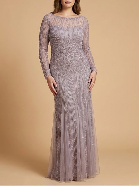 Lara High Neck Beaded Gown - JUSTLUXURY