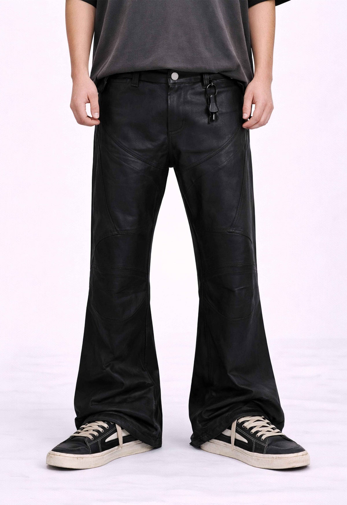 WAXED FLARE BIKER DENIM