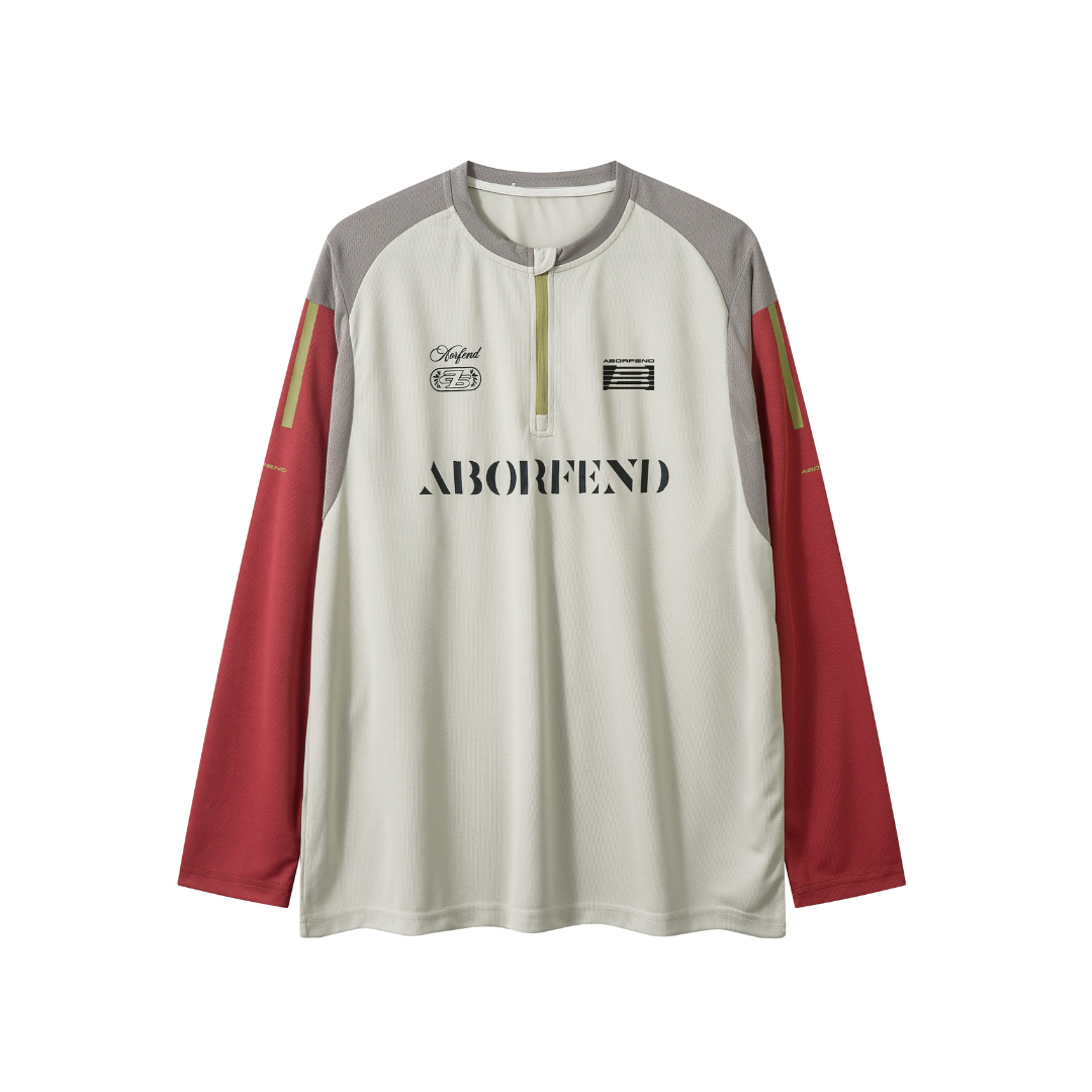 Panel Stripe Quarter-Zip Long Sleeve Jersey