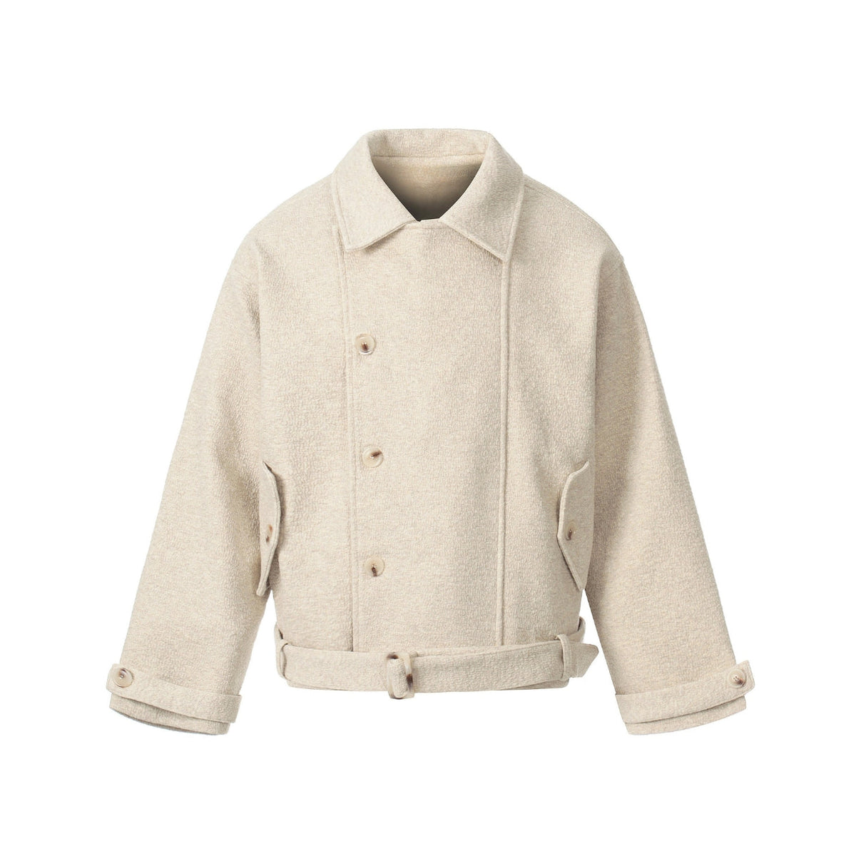 Ivory Weave Belted Jacket