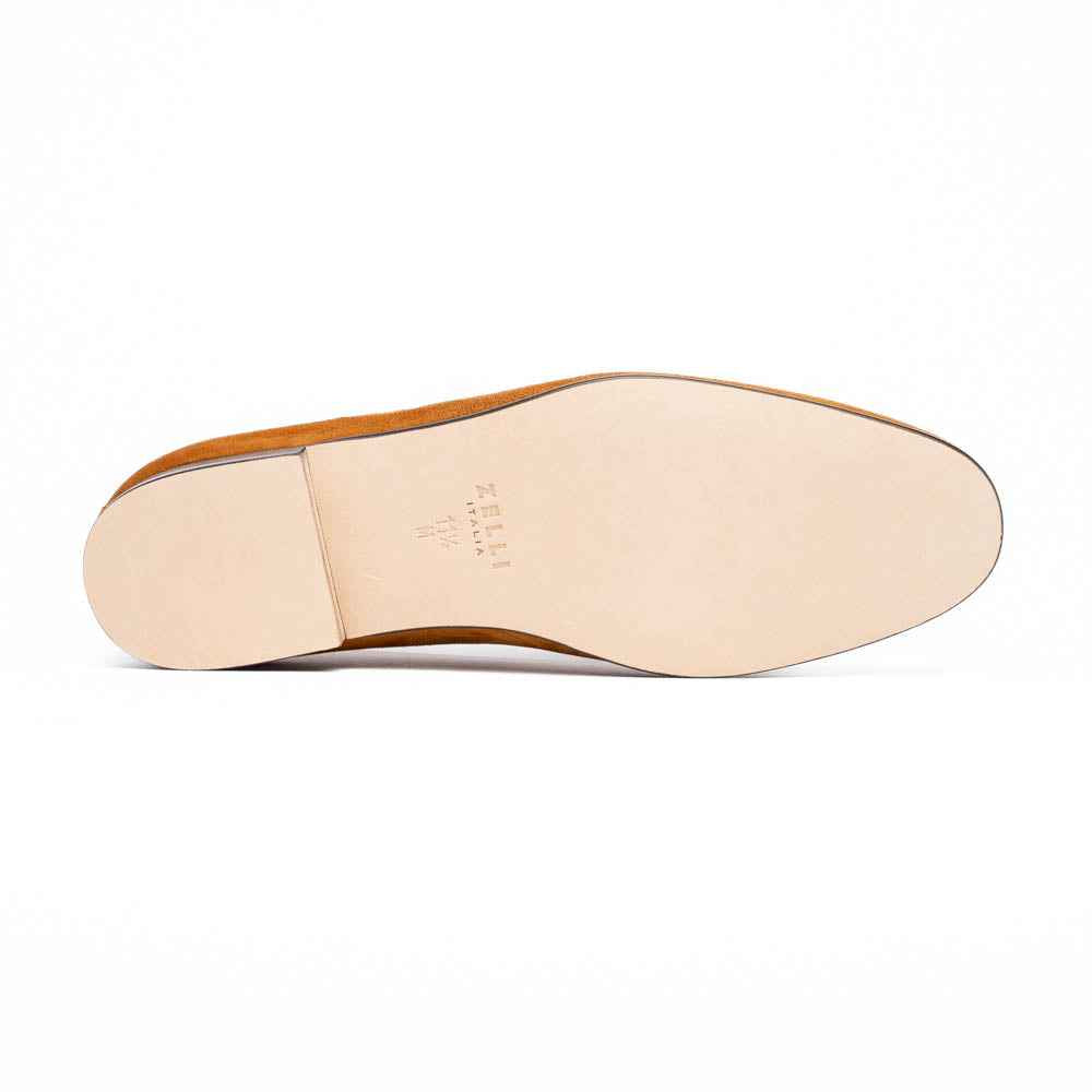 16-681-CGN X Italian Sueded Goatskin Loafer, Cognac