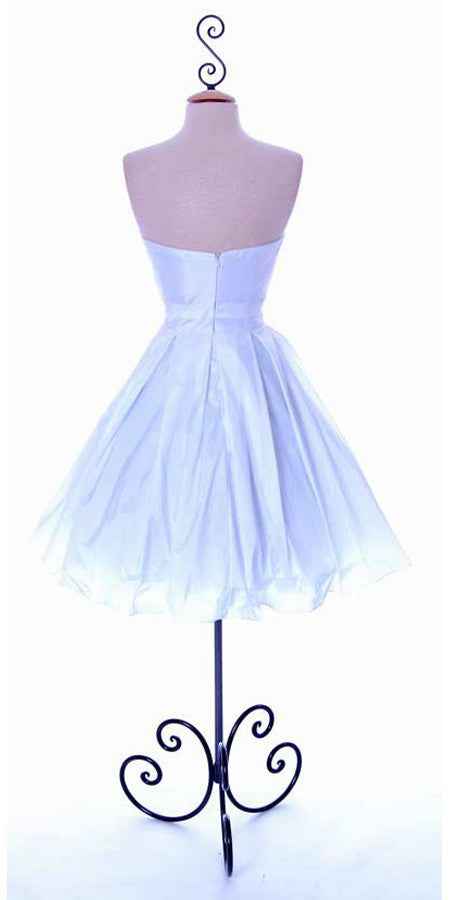 CLEARANCE - Cinderella Divine 5039 Knee Length White A-Line Dress (Size M)