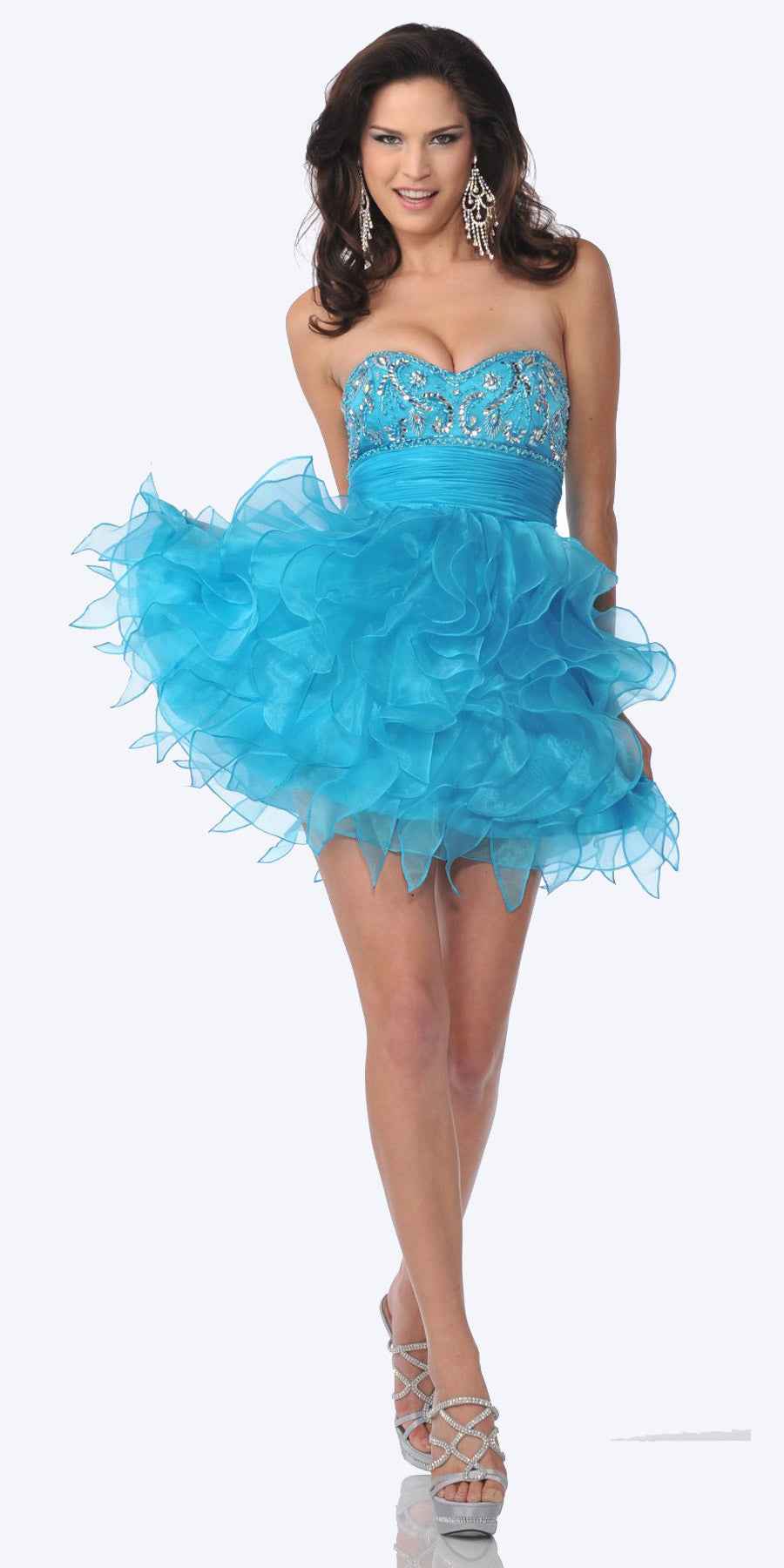 CLEARANCE - Cinderella Divine 5866 Strapless Cocktail Dress Short (Size 8)