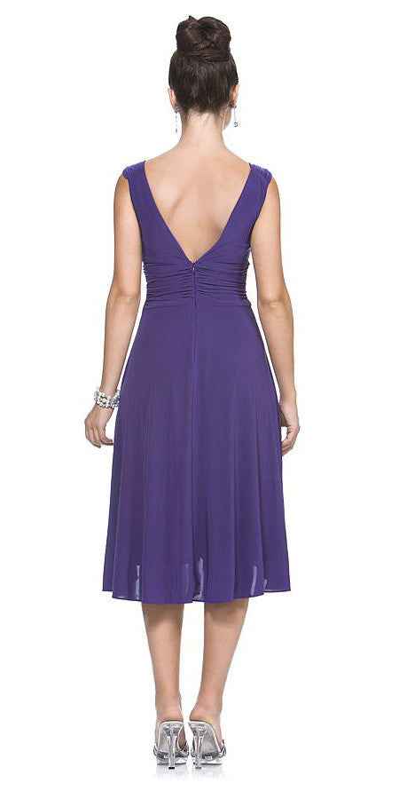 CLEARANCE - Royal Blue Dinner Cruise Evening Dress Knee Length (Size XL)