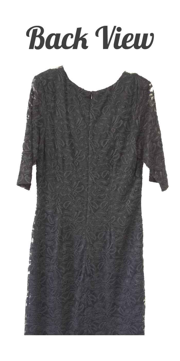 CLEARANCE - Modest Coral Knee Length Semi Formal Dress Short Sleeve Pearl Neck (Size XL, 3XL)