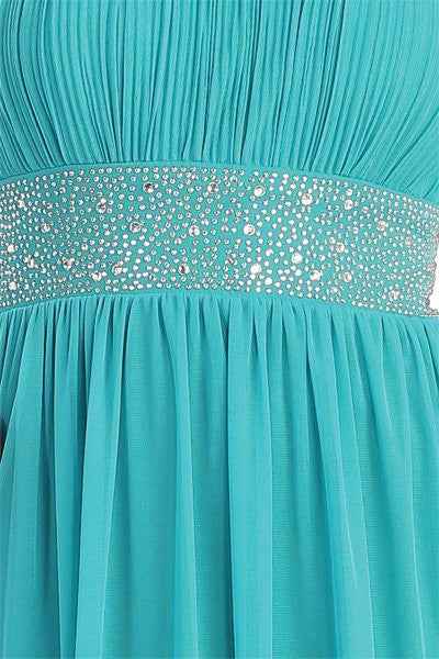 CLEARANCE - Celavie 2095L Long Lavender One Shoulder Gown Chiffon Empire (Size L)