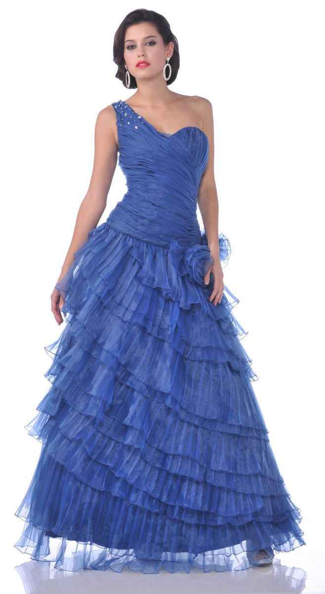 CLEARANCE - Cinderella Divine 1997 One Shoulder Strap Layered Dress (Size 12)